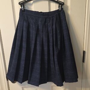 Charming Navy Plaid Kids Skirt